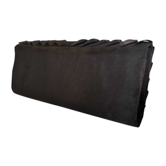 Jessica McClintock Dressy Black Satin Evening Clutch Handbag Excellent Condition - Picture 3 of 6